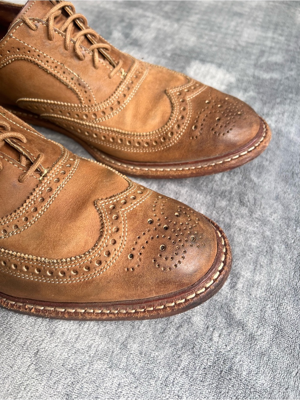 Allen Edmonds Neumok Oxford Men's Size 13 D Wingtip Brogue Brown Leather Shoes - Picture 3 of 16